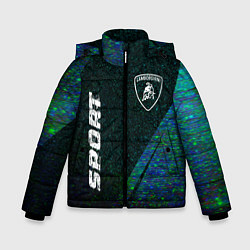 Куртка зимняя для мальчика Lamborghini sport glitch blue, цвет: 3D-черный