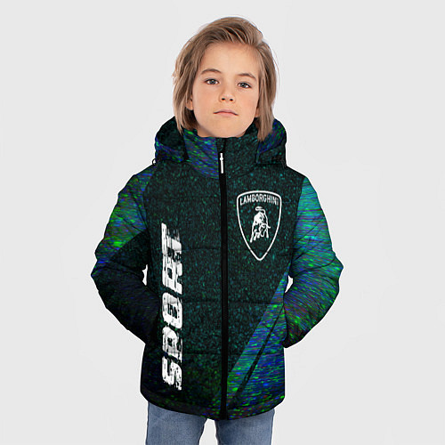 Зимняя куртка для мальчика Lamborghini sport glitch blue / 3D-Черный – фото 3