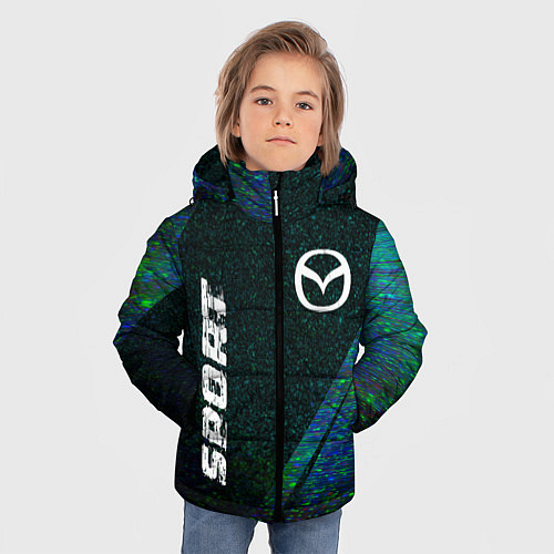 Зимняя куртка для мальчика Mazda sport glitch blue / 3D-Черный – фото 3