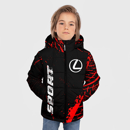 Зимняя куртка для мальчика Lexus red sport tires / 3D-Черный – фото 3