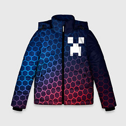 Куртка зимняя для мальчика Minecraft неоновые соты, цвет: 3D-черный