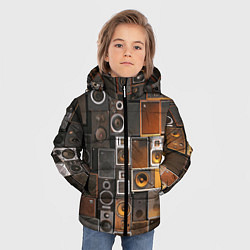 Куртка зимняя для мальчика Винтажные колонки, цвет: 3D-красный — фото 2