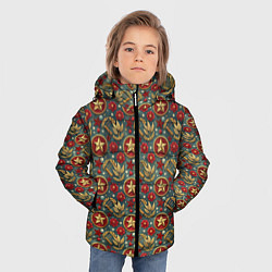Куртка зимняя для мальчика Золотые звездочки СССР, цвет: 3D-красный — фото 2
