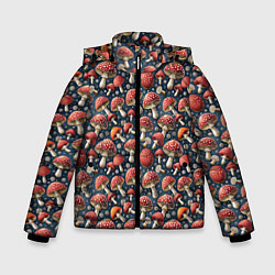 Зимняя куртка для мальчика Гриб красный мухомор паттерн