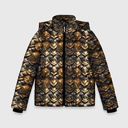 Зимняя куртка для мальчика Золотистая текстурная броня