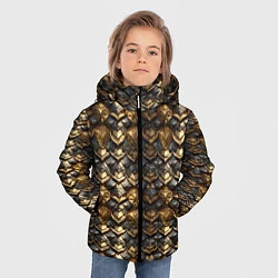 Куртка зимняя для мальчика Золотистая текстурная броня, цвет: 3D-черный — фото 2