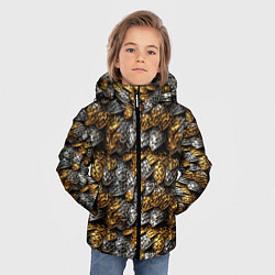 Куртка зимняя для мальчика Золото и серебро броня, цвет: 3D-красный — фото 2