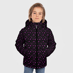 Куртка зимняя для мальчика Чёрный с сиреневыми звёздочками, цвет: 3D-черный — фото 2