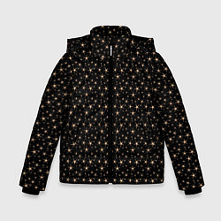 Зимняя куртка для мальчика Чёрный с золотыми звёздочками паттерны