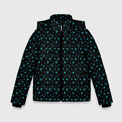 Зимняя куртка для мальчика Чёрный с голубыми звёздочками паттерн