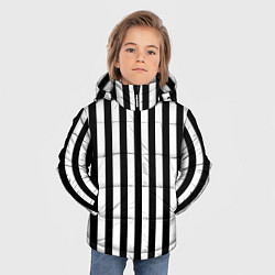 Куртка зимняя для мальчика Вертикальная широкая полоска, цвет: 3D-черный — фото 2