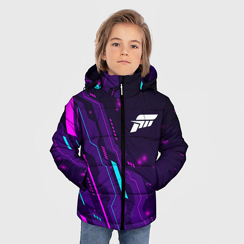 Зимняя куртка для мальчика Forza Horizon neon gaming / 3D-Черный – фото 3
