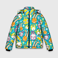 Зимняя куртка для мальчика Разноцветные зайцы