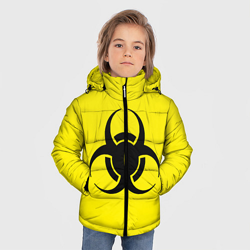 Зимняя куртка для мальчика Warning Danger Опасность паранормальных существ / 3D-Черный – фото 3