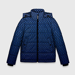 Зимняя куртка для мальчика Паттерн чёрно-синий треугольники