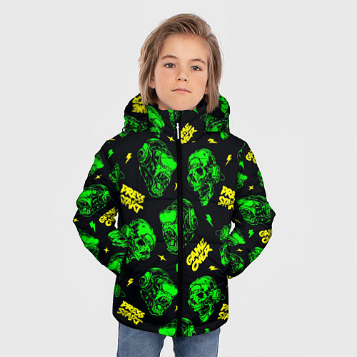 Зимняя куртка для мальчика Game over press start / 3D-Черный – фото 3