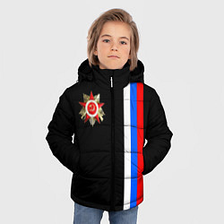 Куртка зимняя для мальчика Великая отечественная - триколор полосы, цвет: 3D-черный — фото 2