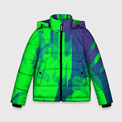 Куртка зимняя для мальчика Зеленый фиолет, цвет: 3D-черный