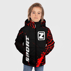 Куртка зимняя для мальчика Zotye red sport tires, цвет: 3D-черный — фото 2