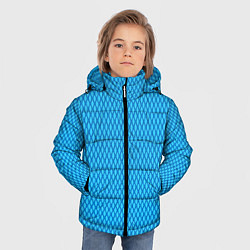 Куртка зимняя для мальчика Паттерн яркий сине-голубой, цвет: 3D-светло-серый — фото 2