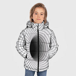 Куртка зимняя для мальчика Червоточина - черная сетка на белом, цвет: 3D-светло-серый — фото 2