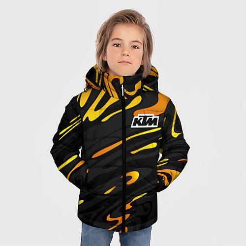 Зимняя куртка для мальчика KTM - orange liquid / 3D-Черный – фото 3
