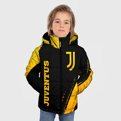 Зимняя куртка для мальчика Juventus - gold gradient вертикально / 3D-Черный – фото 3