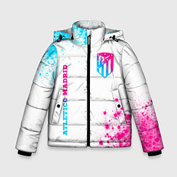 Зимняя куртка для мальчика Atletico Madrid neon gradient style вертикально