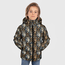 Куртка зимняя для мальчика Волки паттерн, цвет: 3D-светло-серый — фото 2