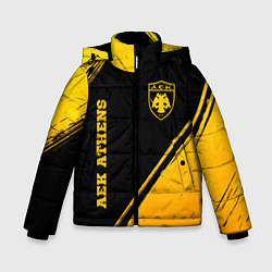 Зимняя куртка для мальчика AEK Athens - gold gradient вертикально