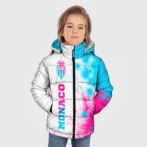 Зимняя куртка для мальчика Monaco neon gradient style по-вертикали / 3D-Черный – фото 3