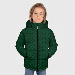Куртка зимняя для мальчика Тёмный зелёный королевский узор, цвет: 3D-черный — фото 2