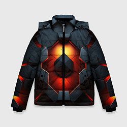 Зимняя куртка для мальчика Конструкция из объемных оранжевых плит
