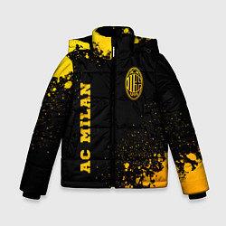 Куртка зимняя для мальчика AC Milan - gold gradient вертикально, цвет: 3D-черный