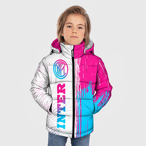 Зимняя куртка для мальчика Inter neon gradient style по-вертикали / 3D-Черный – фото 3