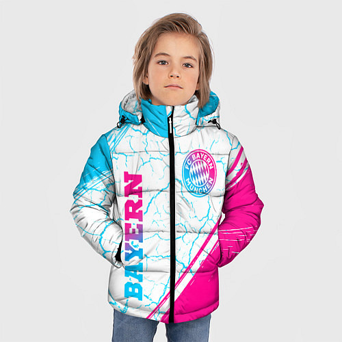 Зимняя куртка для мальчика Bayern neon gradient style вертикально / 3D-Черный – фото 3