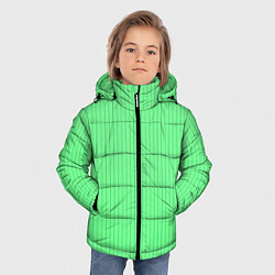 Куртка зимняя для мальчика Райский зелёный полосатый, цвет: 3D-светло-серый — фото 2