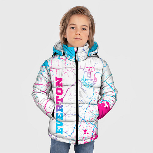 Зимняя куртка для мальчика Everton neon gradient style вертикально / 3D-Черный – фото 3