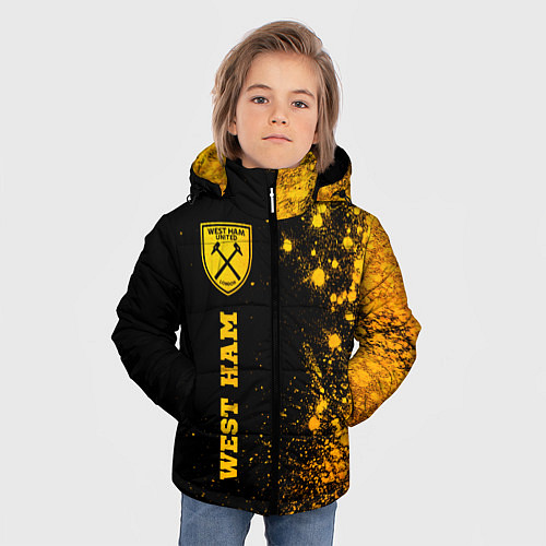 Зимняя куртка для мальчика West Ham - gold gradient по-вертикали / 3D-Черный – фото 3