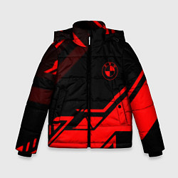 Куртка зимняя для мальчика BMW geometry sport red, цвет: 3D-черный