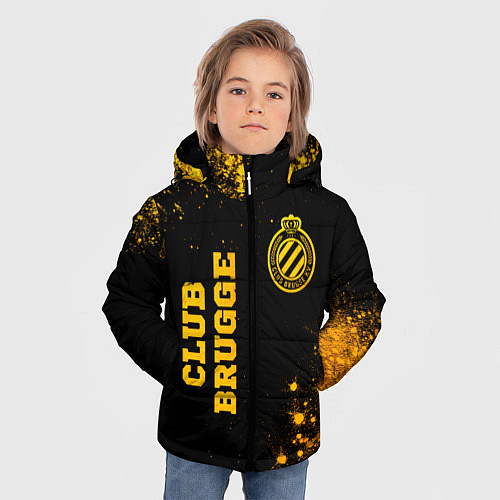 Зимняя куртка для мальчика Club Brugge - gold gradient вертикально / 3D-Черный – фото 3
