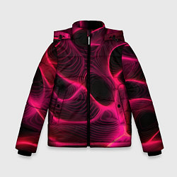 Зимняя куртка для мальчика Неоновая яркая геометрическая абстракция со светом