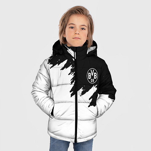 Зимняя куртка для мальчика Borussia краски белые / 3D-Черный – фото 3