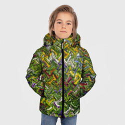Куртка зимняя для мальчика Разноцветная абстракция, цвет: 3D-черный — фото 2