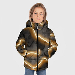 Куртка зимняя для мальчика Электрический удар молнии паттерн, цвет: 3D-черный — фото 2