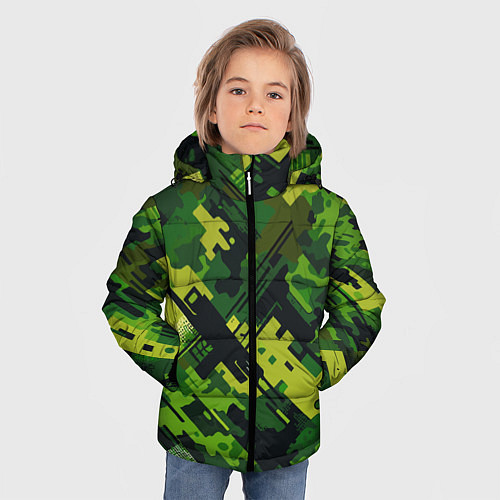 Зимняя куртка для мальчика Camouflage - pattern ai art / 3D-Красный – фото 3