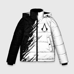 Зимняя куртка для мальчика Ассасинс Крид - белый и черный цвет