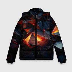 Куртка зимняя для мальчика Осколки стали с подсветкой, цвет: 3D-черный