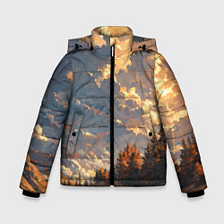 Куртка зимняя для мальчика Вечерний закат - аниме, цвет: 3D-светло-серый