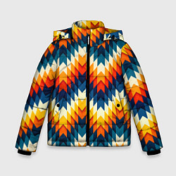 Куртка зимняя для мальчика Этнический орнамент афро, цвет: 3D-красный